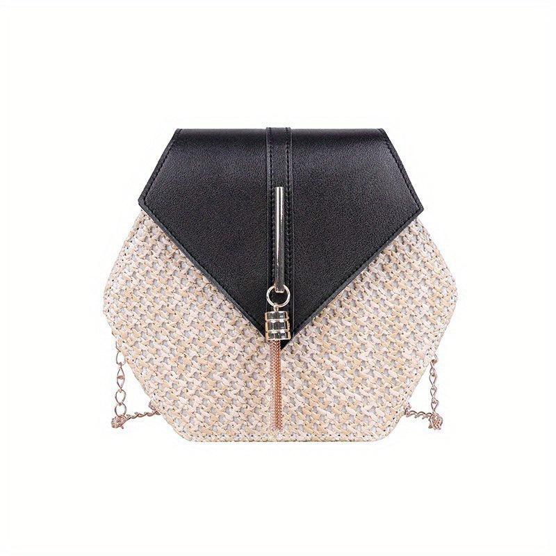 Hexagonal Crossbody Bag Tassel Chain Shoulder Bag
