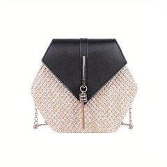 Hexagonal Crossbody Bag Tassel Chain Shoulder Bag