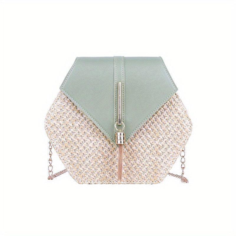 Hexagonal Crossbody Bag Tassel Chain Shoulder Bag