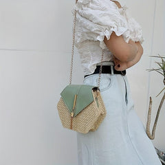 Hexagonal Crossbody Bag Tassel Chain Shoulder Bag