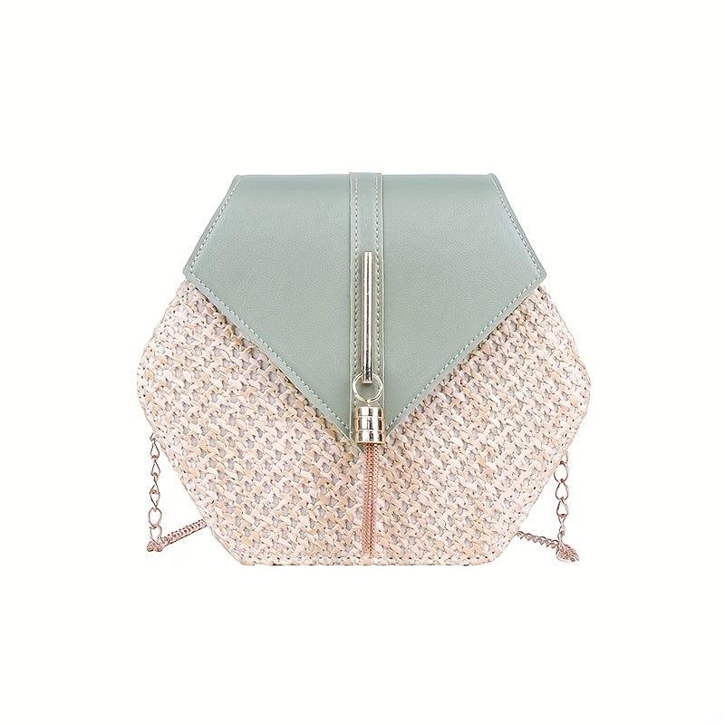 Hexagonal Crossbody Bag Tassel Chain Shoulder Bag