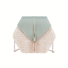 Hexagonal Crossbody Bag Tassel Chain Shoulder Bag