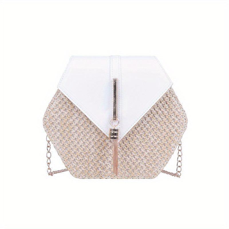 Hexagonal Crossbody Bag Tassel Chain Shoulder Bag