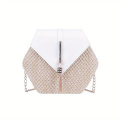 Hexagonal Crossbody Bag Tassel Chain Shoulder Bag
