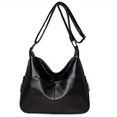Large Capacity Hobo Bag Solid PU Leather Crossbody Bag Women's Shoulder Satchel