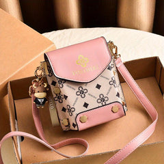 Letter Print Crossbody Phone Bag Women's Square Purse