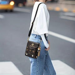 Letter Print Crossbody Phone Bag Women's Square Purse