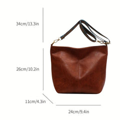 Vintage Bucket Bag Women Wide Strap Crossbody Large Capacity Shoulder