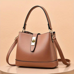 Handheld Bucket Bag Crossbody Bag PU Leather Handbag