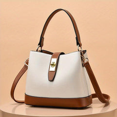 Handheld Bucket Bag Crossbody Bag PU Leather Handbag