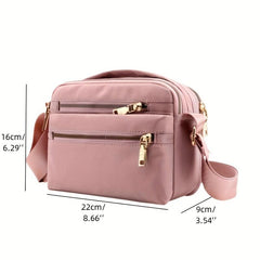Nylon Crossbody Bag Small Zipper Handbag with Pockets