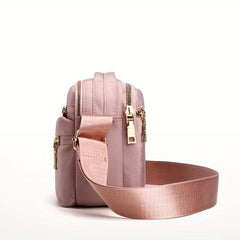 Nylon Crossbody Bag Small Zipper Handbag with Pockets