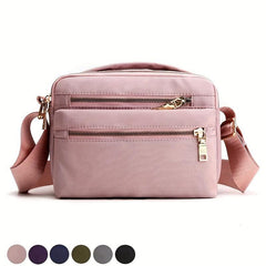 Nylon Crossbody Bag Small Zipper Handbag with Pockets
