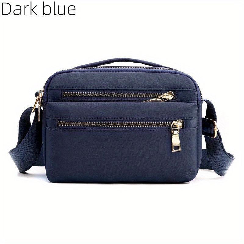 Nylon Crossbody Bag Small Zipper Handbag with Pockets