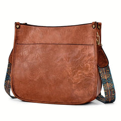 Vintage Square Bag Large Capacity Shoulder Bag Wide Strap