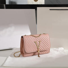 Chevron Quilted Crossbody Bag Mini Chain Shoulder Bag