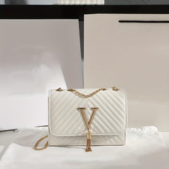 Chevron Quilted Crossbody Bag Mini Chain Shoulder Bag