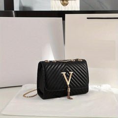 Chevron Quilted Crossbody Bag Mini Chain Shoulder Bag