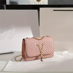 Chevron Quilted Crossbody Bag Mini Chain Shoulder Bag