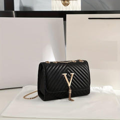 Chevron Quilted Crossbody Bag Mini Chain Shoulder Bag