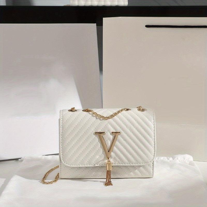 Chevron Quilted Crossbody Bag Mini Chain Shoulder Bag