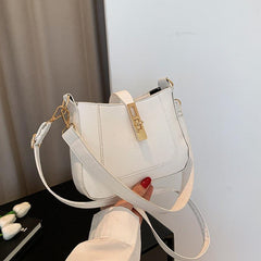 Solid PU Leather Underarm Bag Textured Shoulder Bag