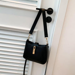 Solid PU Leather Underarm Bag Textured Shoulder Bag