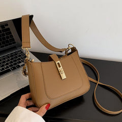 Solid PU Leather Underarm Bag Textured Shoulder Bag