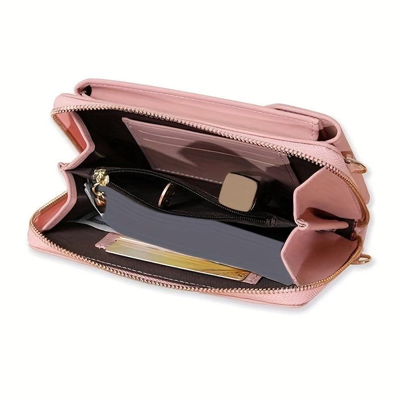 Women's Mini PU Leather Wallet Phone Purse Crossbody Bag