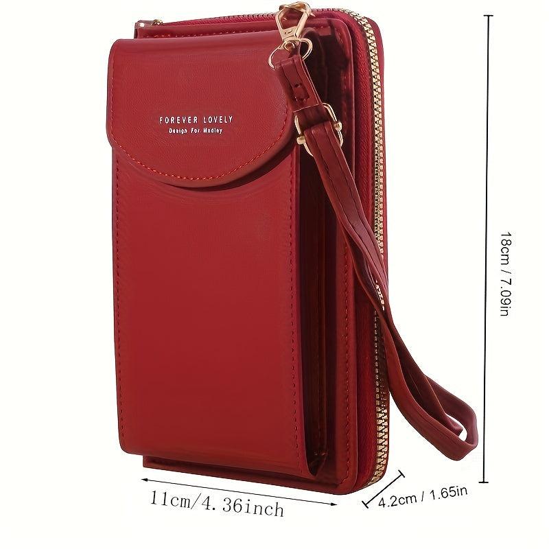 Women's Mini PU Leather Wallet Phone Purse Crossbody Bag
