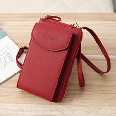 Women's Mini PU Leather Wallet Phone Purse Crossbody Bag