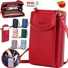 Women's Mini PU Leather Wallet Phone Purse Crossbody Bag