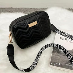 Quilted Square Crossbody Bag with Wide Strap