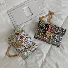 Colorful Crossbody Bag Studded Shoulder Purse