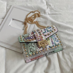 Colorful Crossbody Bag Studded Shoulder Purse