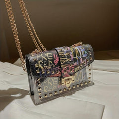 Colorful Crossbody Bag Studded Shoulder Purse