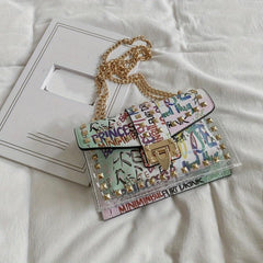 Colorful Crossbody Bag Studded Shoulder Purse