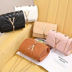 Minimalist Quilted Detail Square Shoulder Bag