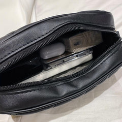 Quilted Chain Crossbody Bag Mini Square Purse Faux Leather Camera Bag