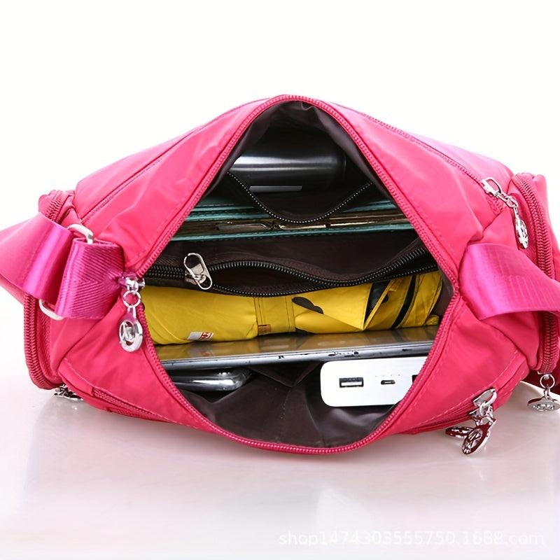 Casual Nylon Hobo Shoulder Bag Zipper Crossbody Women's Shopper Bag