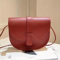Minimalist Saddle Shoulder Bag Solid Flap Bag Crossbody For Work