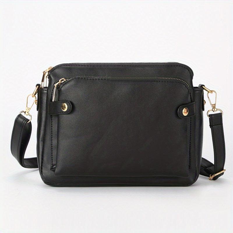 Vintage Square Crossbody Bag Faux Leather Clutch Purse for Women
