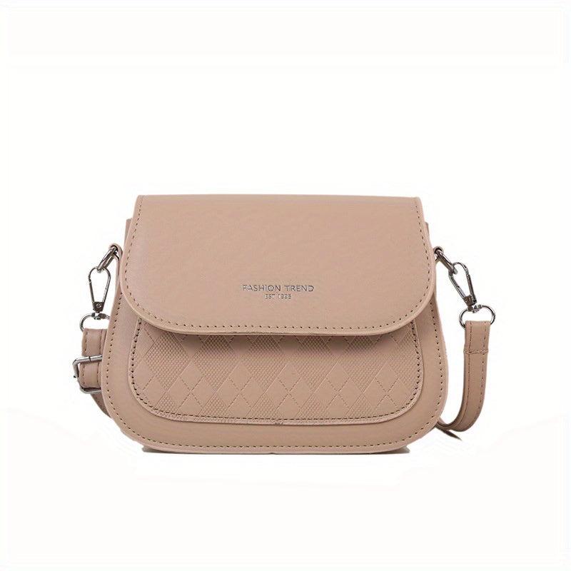 Vintage Saddle Bag Women Embossed Crossbody Small Flap Purse