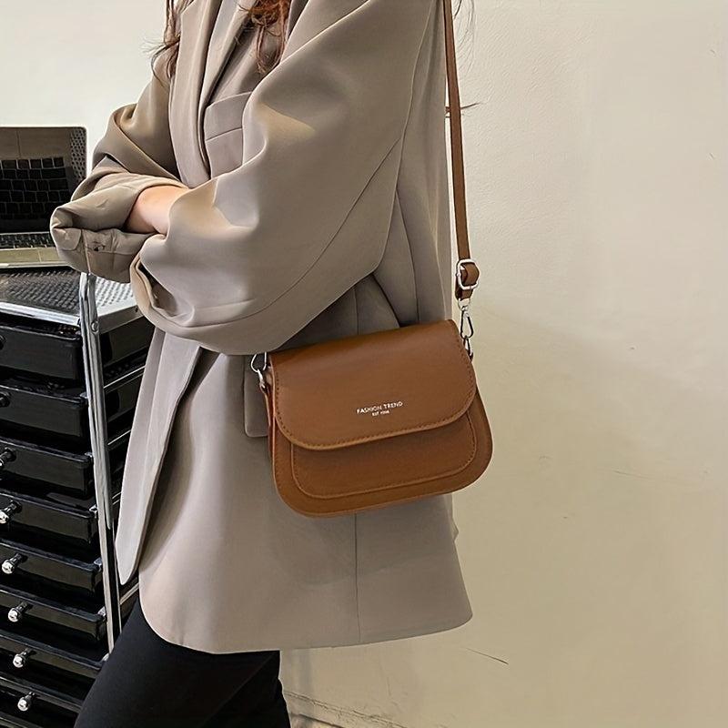 Vintage Saddle Bag Women Embossed Crossbody Small Flap Purse