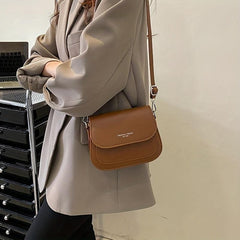 Vintage Saddle Bag Women Embossed Crossbody Small Flap Purse