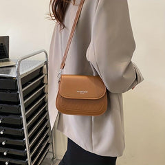 Vintage Saddle Bag Women Embossed Crossbody Small Flap Purse