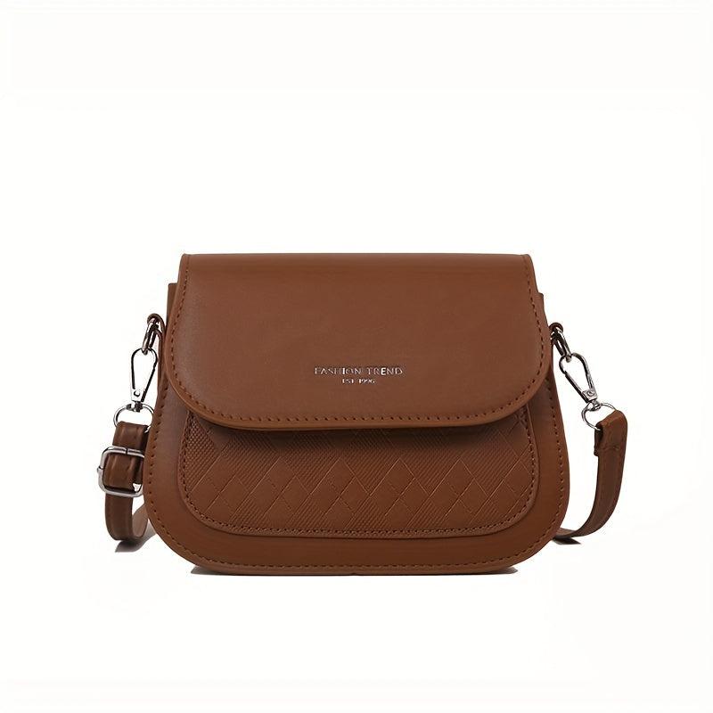 Vintage Saddle Bag Women Embossed Crossbody Small Flap Purse