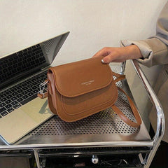 Vintage Saddle Bag Women Embossed Crossbody Small Flap Purse