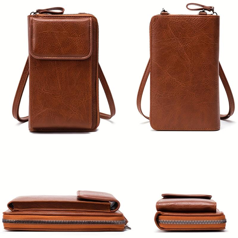 All Match Zipper Shoulder Bag Solid Phone Bag Versatile Purse