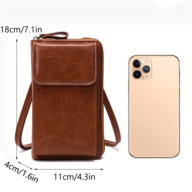 All Match Zipper Shoulder Bag Solid Phone Bag Versatile Purse